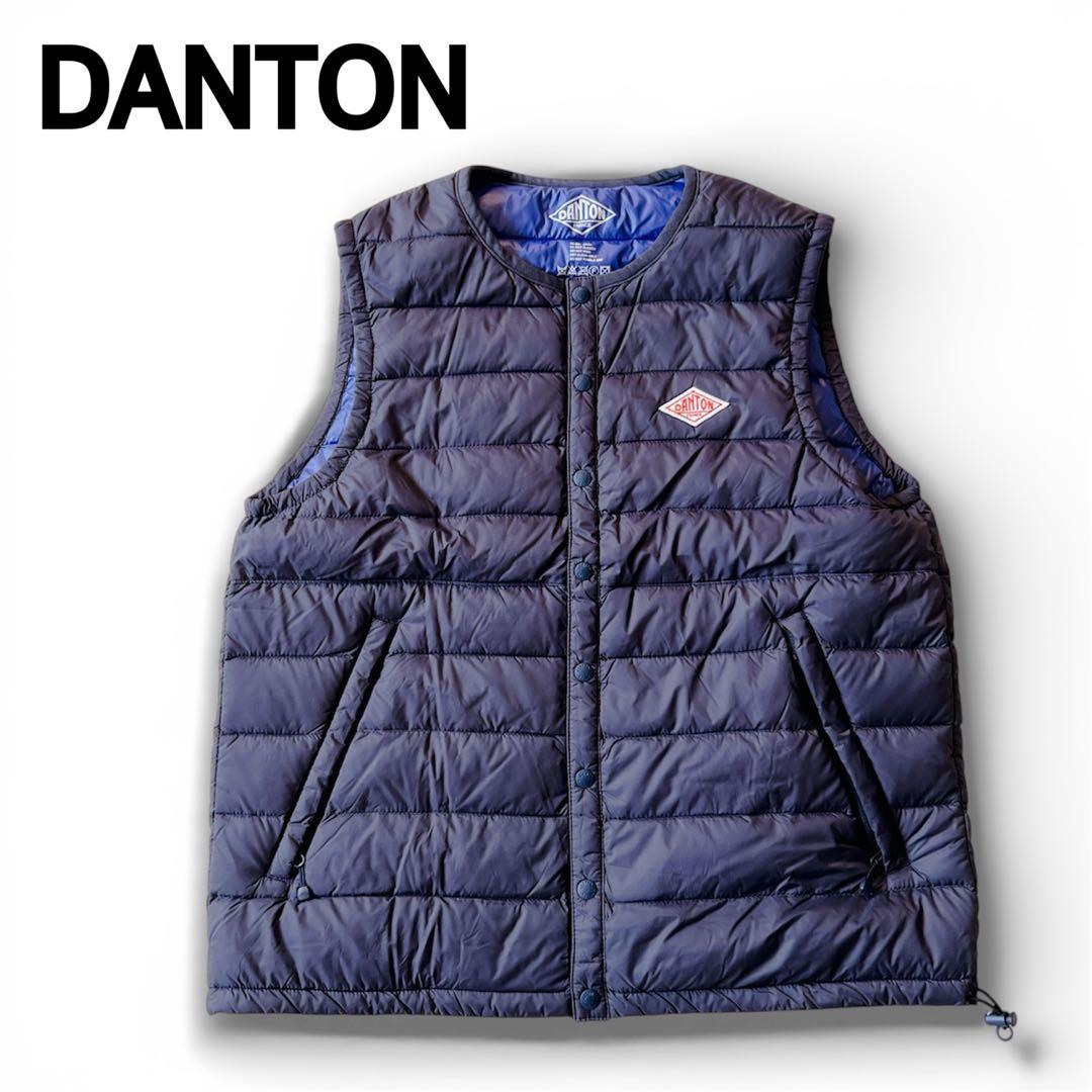 【未使用級】ダントン　ダウンベスト　ネイビー　34 軽量　インナーダウン　紺　S