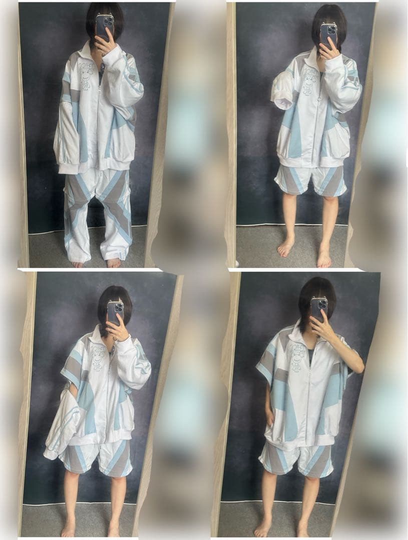 破壊骨りあ×PSYNYXX コラボ ジャージ ホワイト上下セット