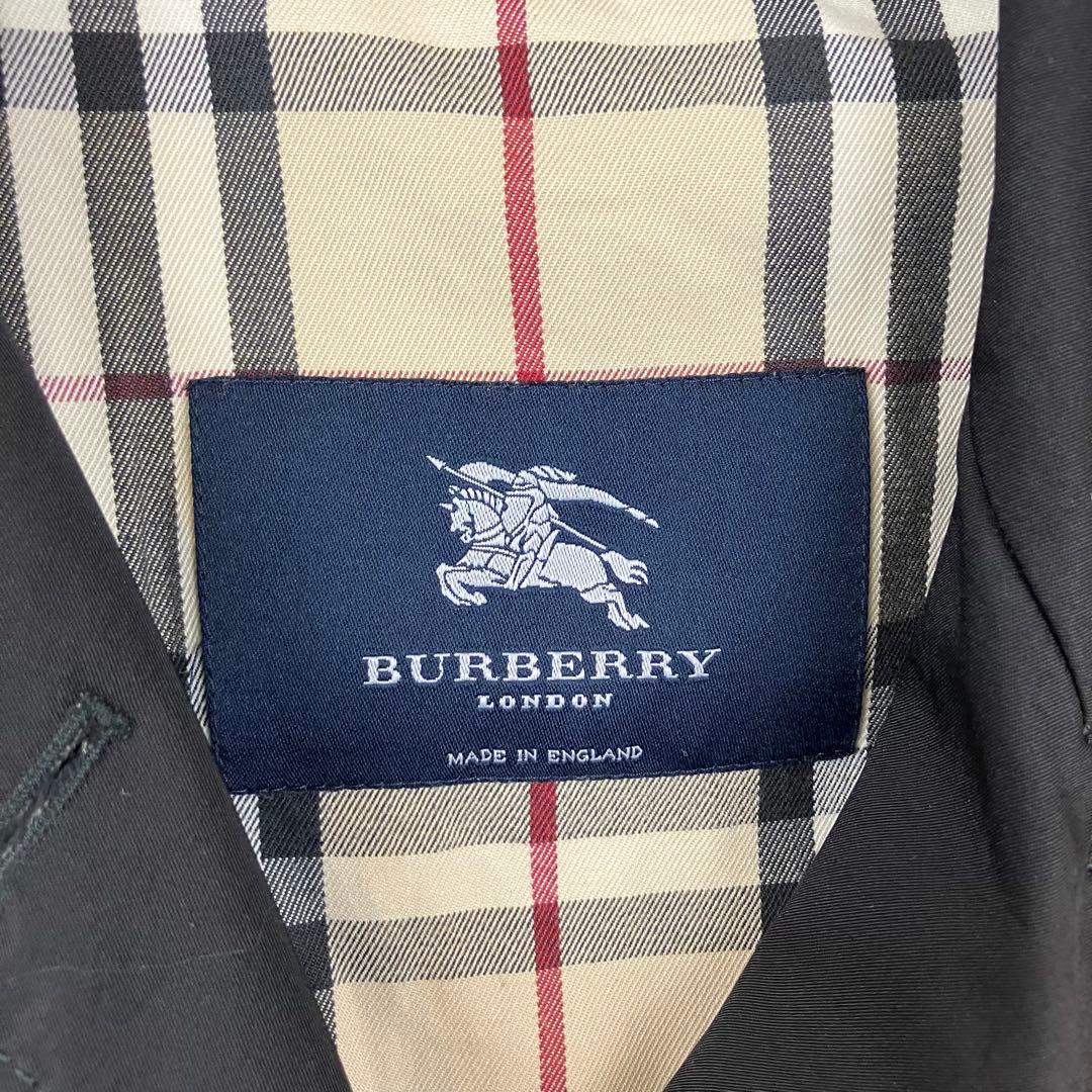 バーバリー　ブラック トレンチコート ノバチェック裏地