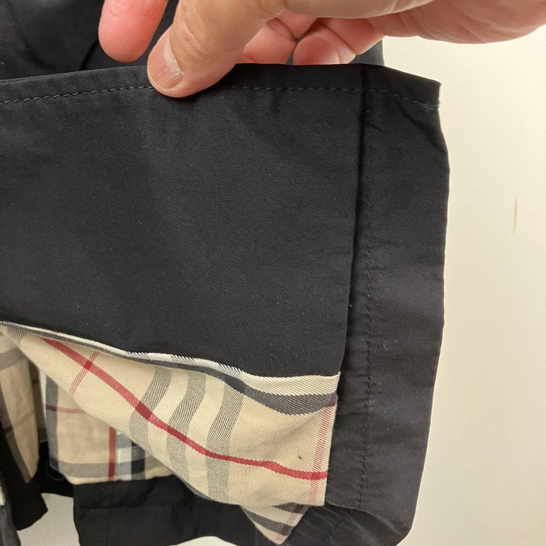 バーバリー　ブラック トレンチコート ノバチェック裏地