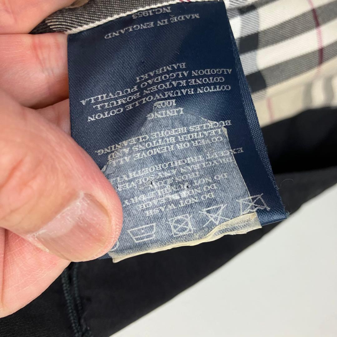 バーバリー　ブラック トレンチコート ノバチェック裏地