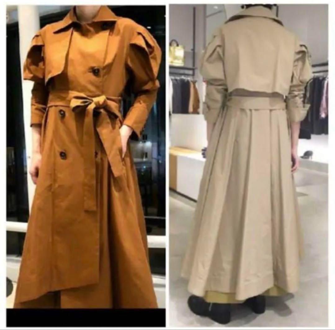 ☆お値下げ☆ENFOLD ライトギャバフレアレディ トレンチコート ブラウン