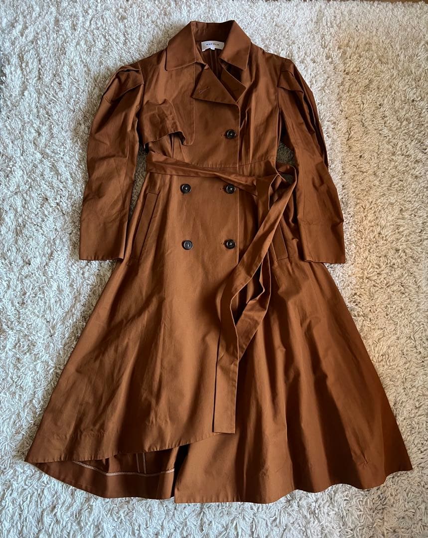 ☆お値下げ☆ENFOLD ライトギャバフレアレディ トレンチコート ブラウン