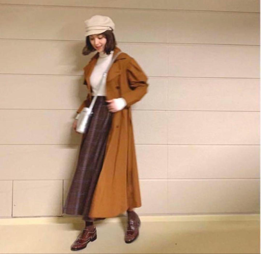 ☆お値下げ☆ENFOLD ライトギャバフレアレディ トレンチコート ブラウン