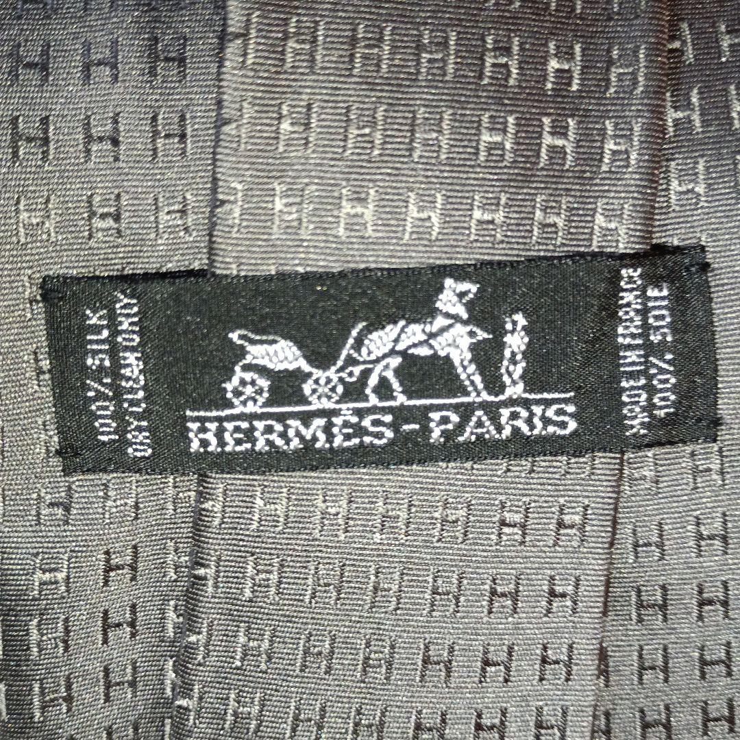 buruaaaaaaaa様用 HERMES H織りネクタイ グレーシルク100%