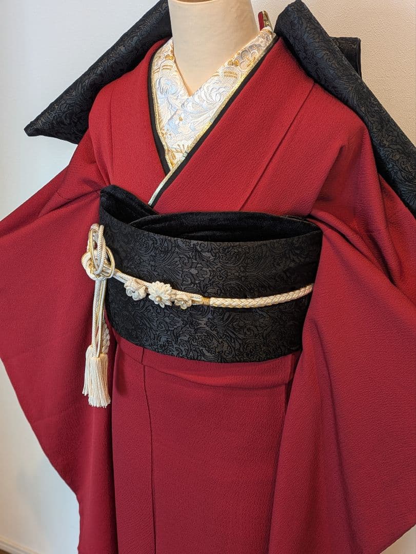 振袖フルセット 身丈157裄62 色無地 赤 蘇芳色 逸品 成人式