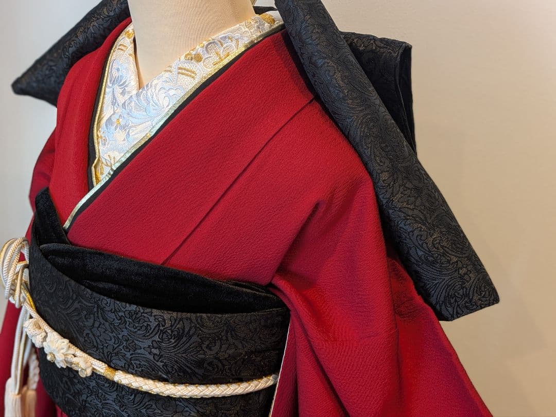 振袖フルセット 身丈157裄62 色無地 赤 蘇芳色 逸品 成人式