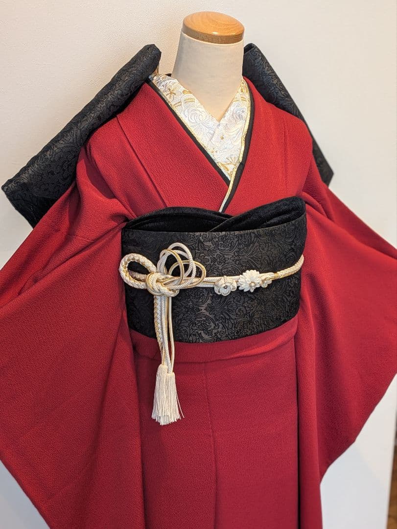 振袖フルセット 身丈157裄62 色無地 赤 蘇芳色 逸品 成人式