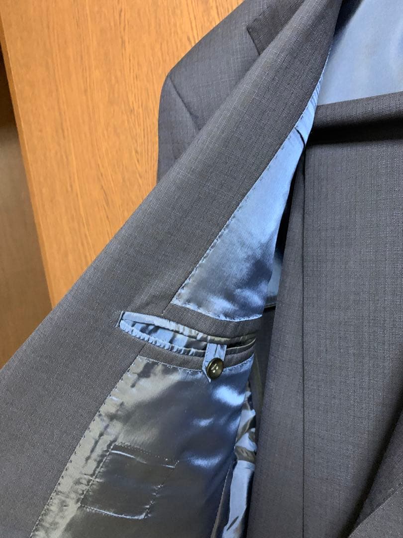 Y5新品未使用！高級ニュージーランドウール100%ネイビーシングルスーツ！