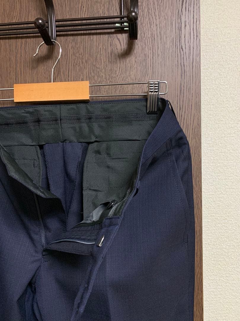 Y5新品未使用！高級ニュージーランドウール100%ネイビーシングルスーツ！