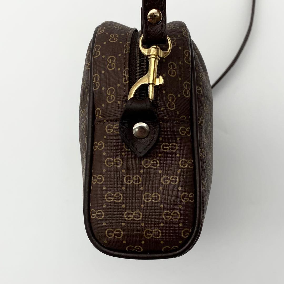 GUCCI ショルダーバッグ　インターロッキング　PVC×レザー　マイクロGG