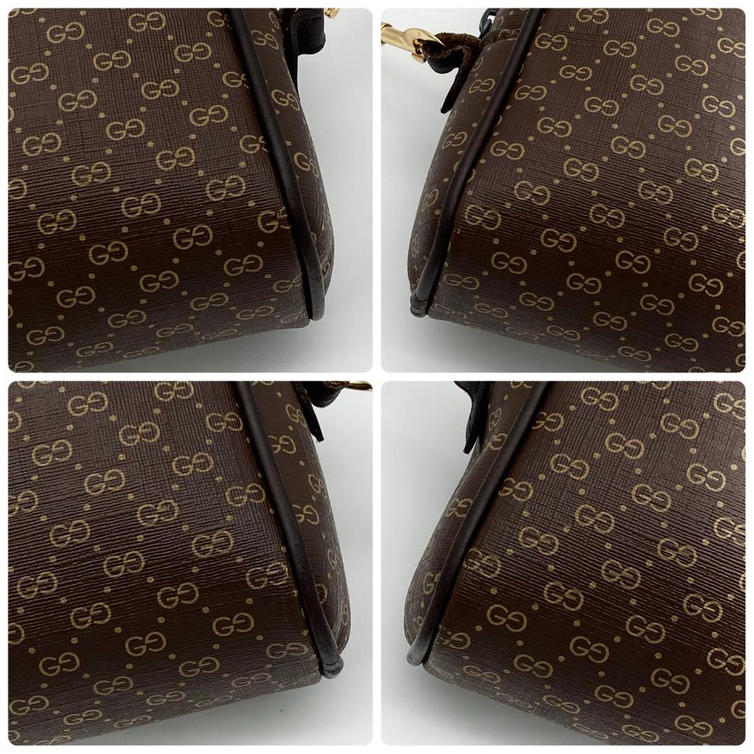 GUCCI ショルダーバッグ　インターロッキング　PVC×レザー　マイクロGG