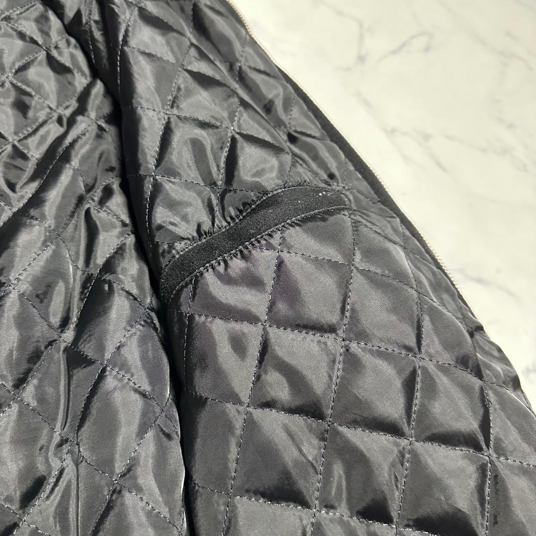 美品　アーバンリサーチ　袖レザー切り替えスタジャン　MA-1 ブラック　羊革　L