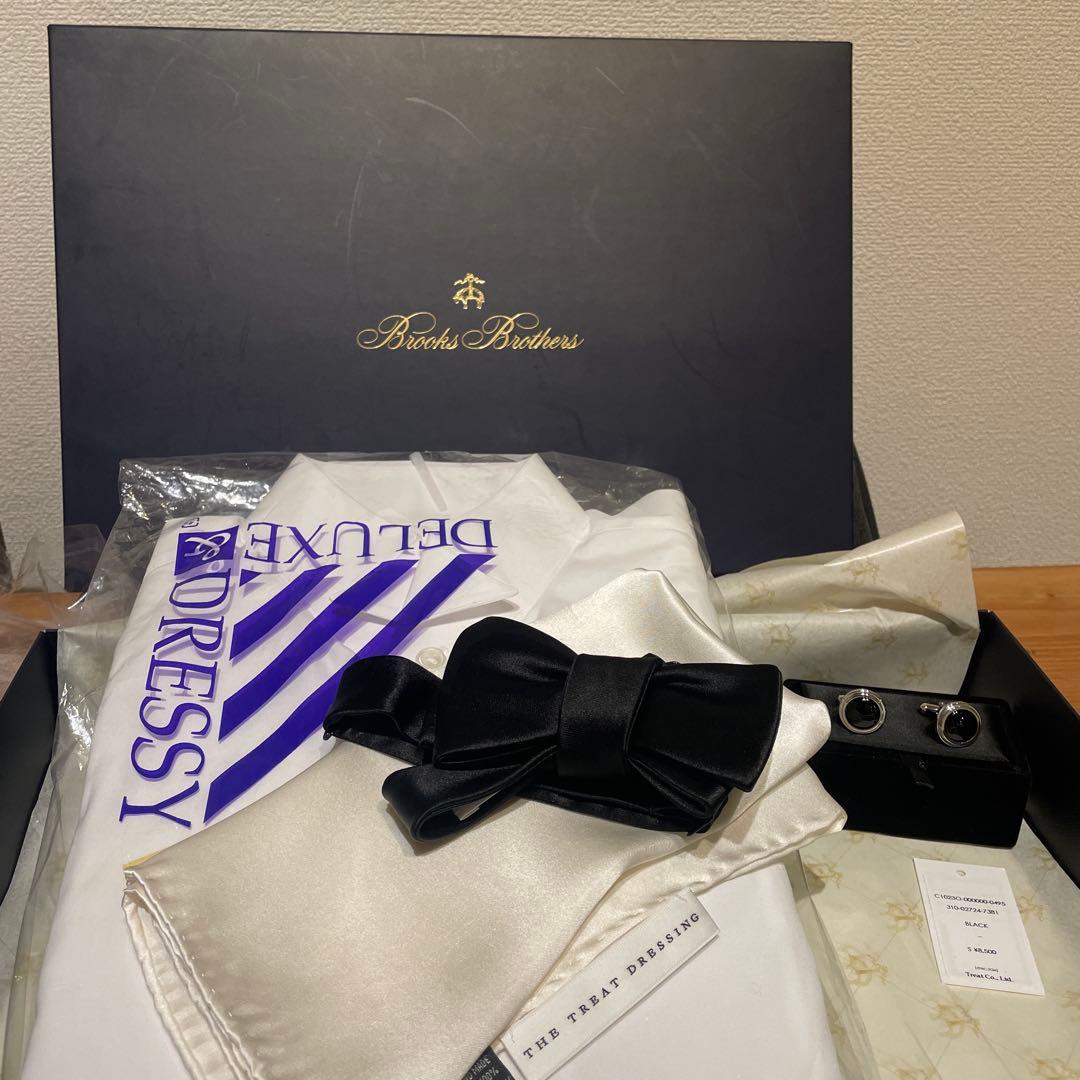 THETREATDRESSING 新郎シャツ　蝶ネクタイ　カフス　チーフ