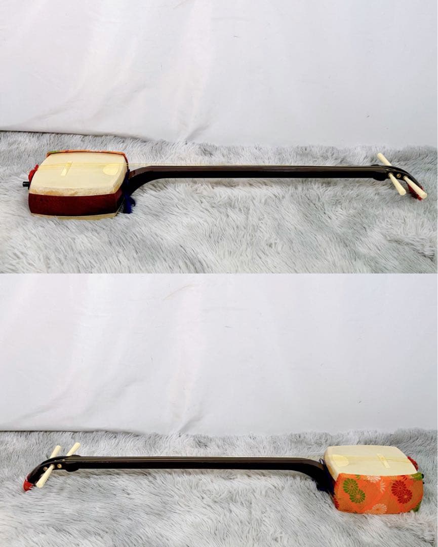 【希少】すぐに遊べるセット　小三味線　胴破れなし　撥付き　新品弦張替え済