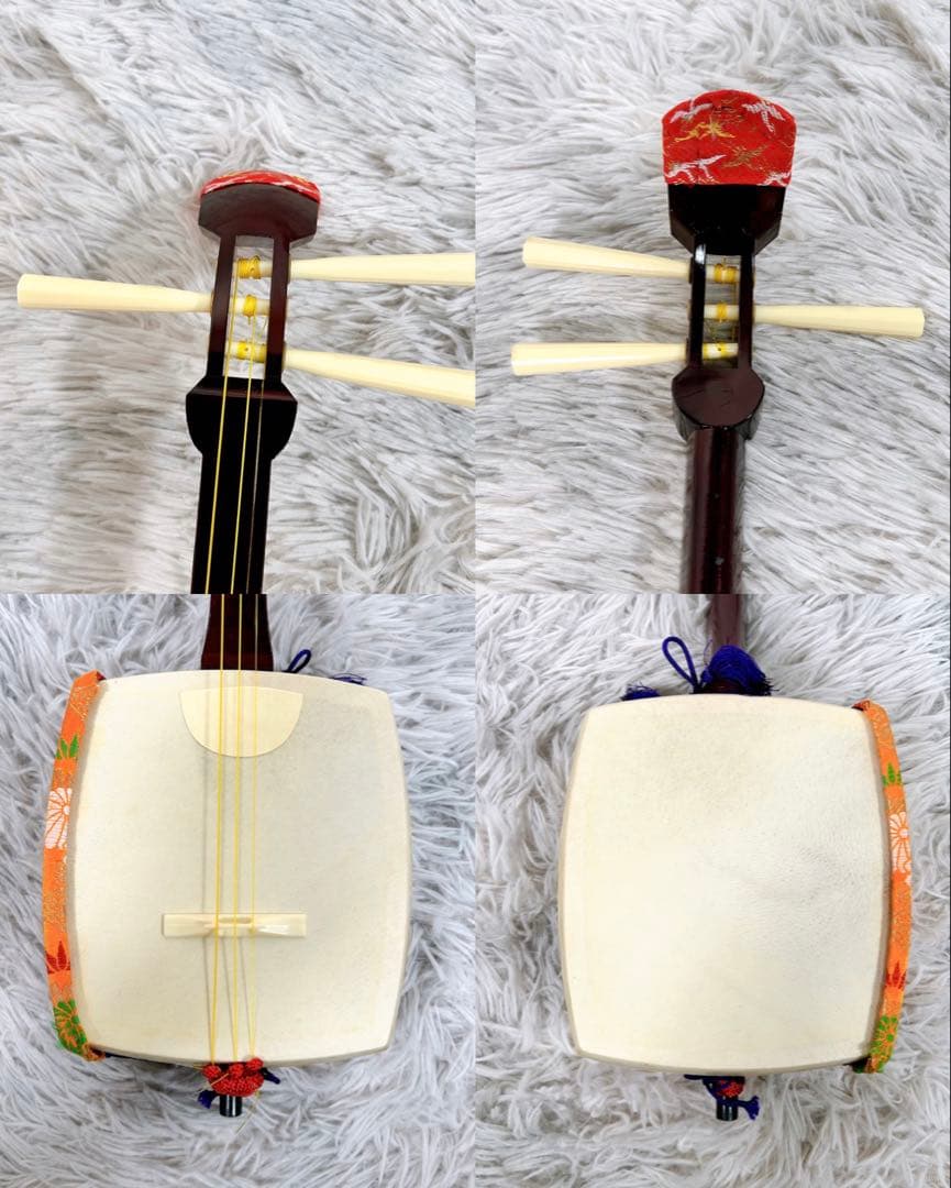 【希少】すぐに遊べるセット　小三味線　胴破れなし　撥付き　新品弦張替え済