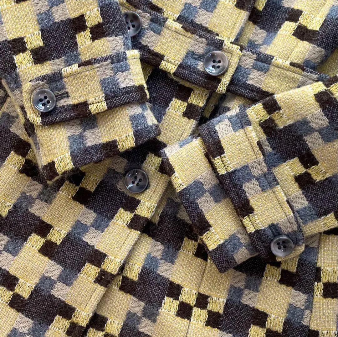 マックスマーラ MAX&CO ツイード ウールコート ベルテッド 38