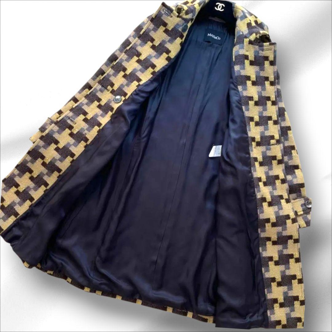 マックスマーラ MAX&CO ツイード ウールコート ベルテッド 38