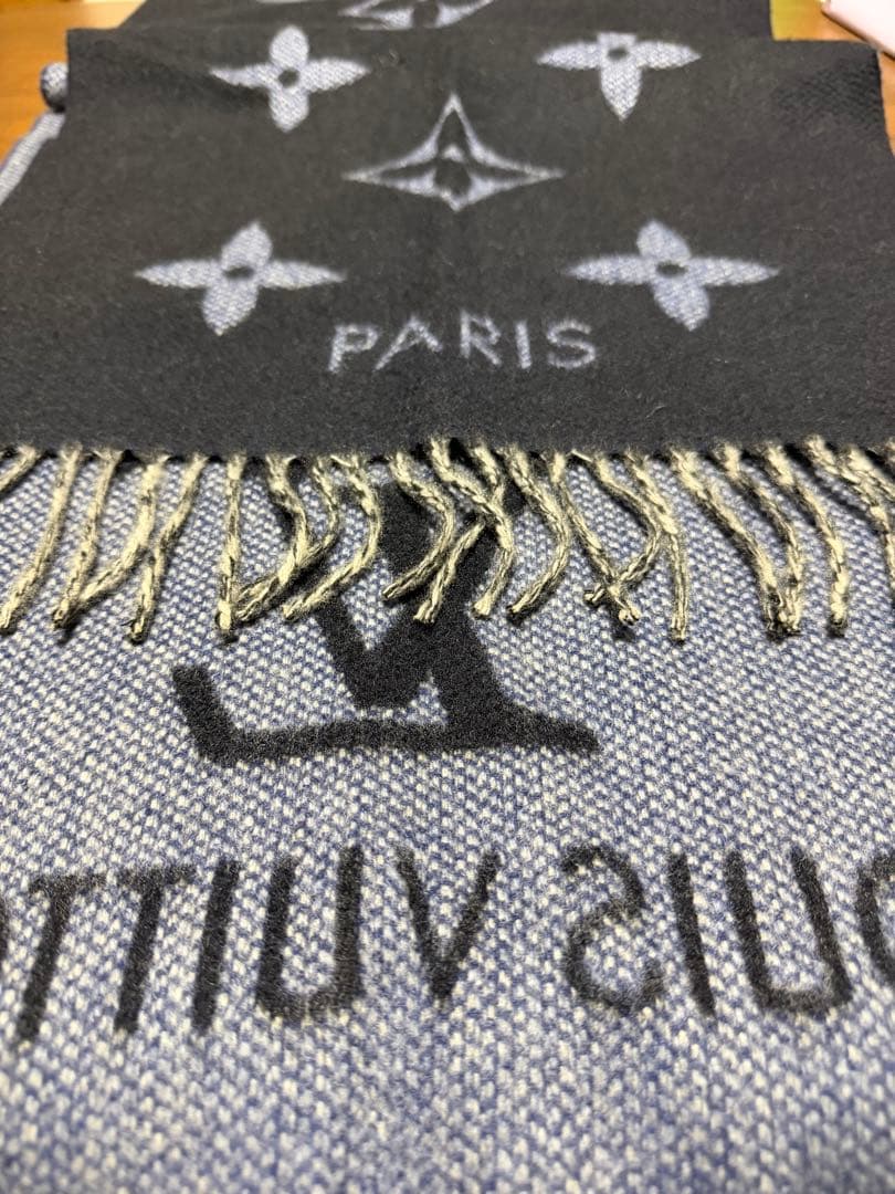 値下げ中M76702Louis Vuitton ネイビー マフラー