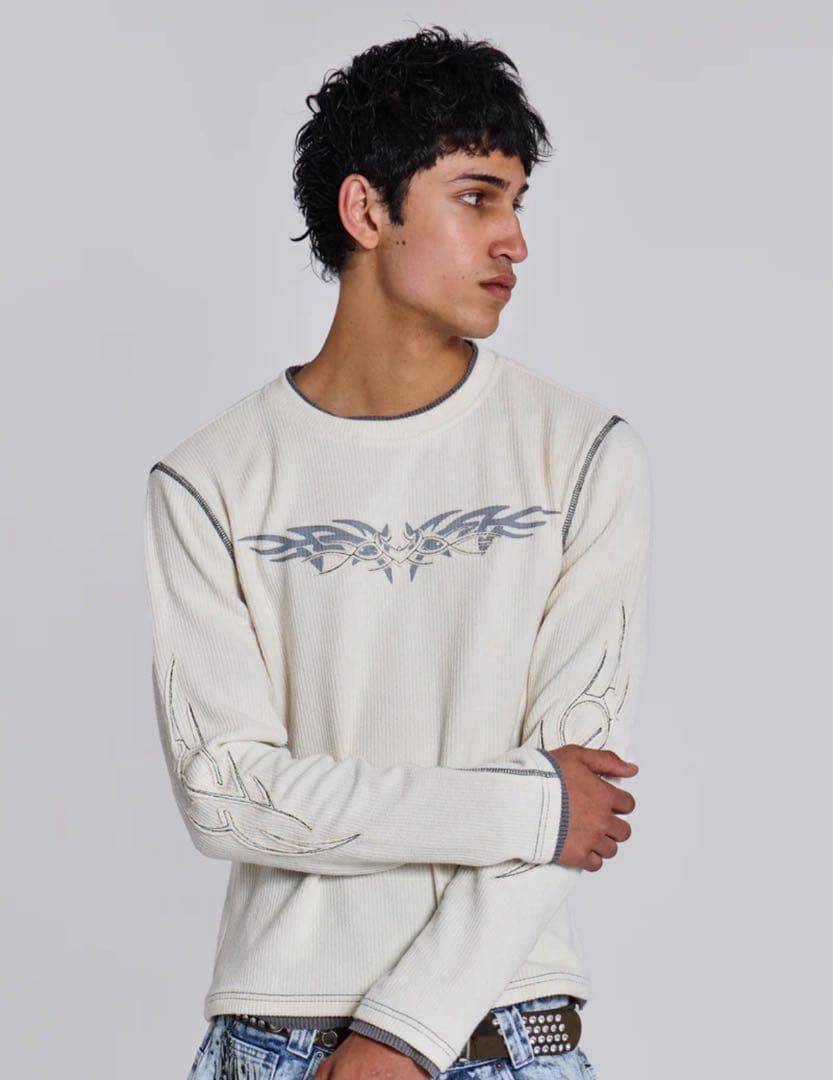 トップス Jaded london Off White TattooAppliqueTee