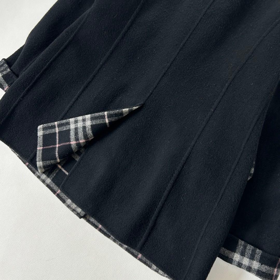 バーバリーロンドン ダブルフェイス ウール カシミヤ コート L ノバチェック