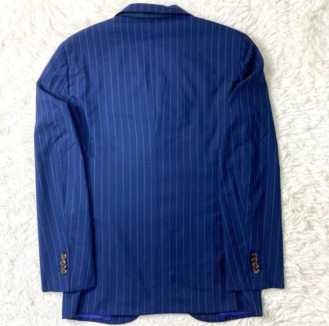 極美品 麻布テーラー ゼニア製生地 スリーピース セットアップ ストライプ