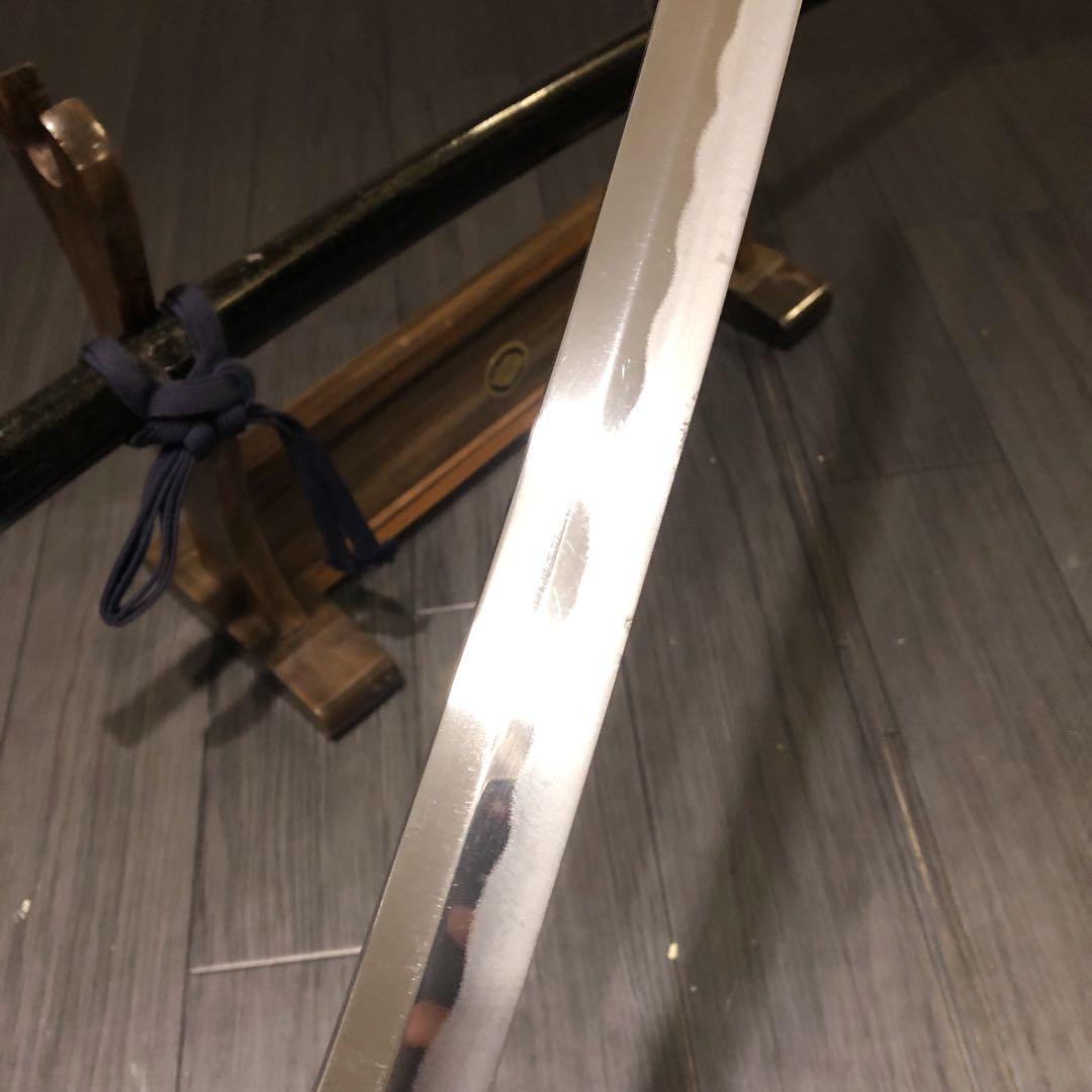 高級模造刀　居合刀　黒拵え　亜合金刀身　優乱刃紋