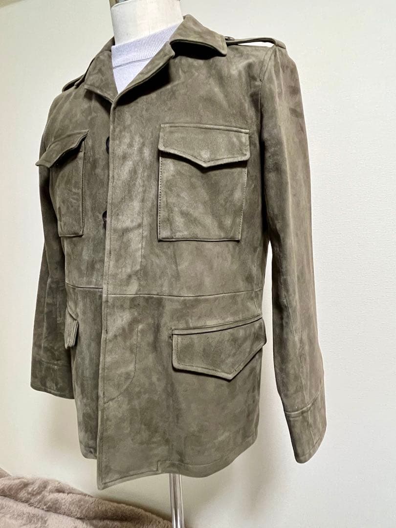 ETONNE エトネ スエード ミリタリージャケット Ｌ