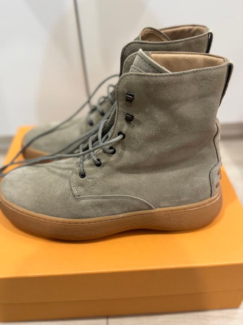 [値下げ] TOD'S トッズ　グレー スエード ハイカットブーツ