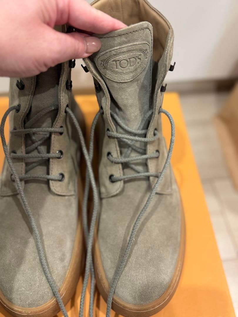 [値下げ] TOD'S トッズ　グレー スエード ハイカットブーツ