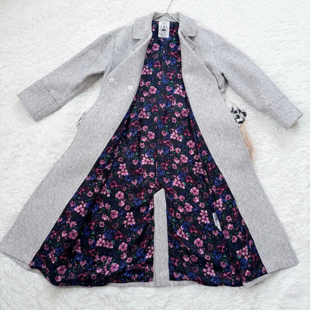 美品✨leur logette ロングコート ツイード ファー 花柄 ビジュー