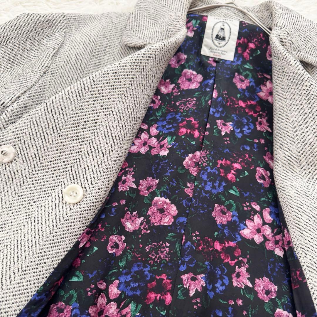 美品✨leur logette ロングコート ツイード ファー 花柄 ビジュー