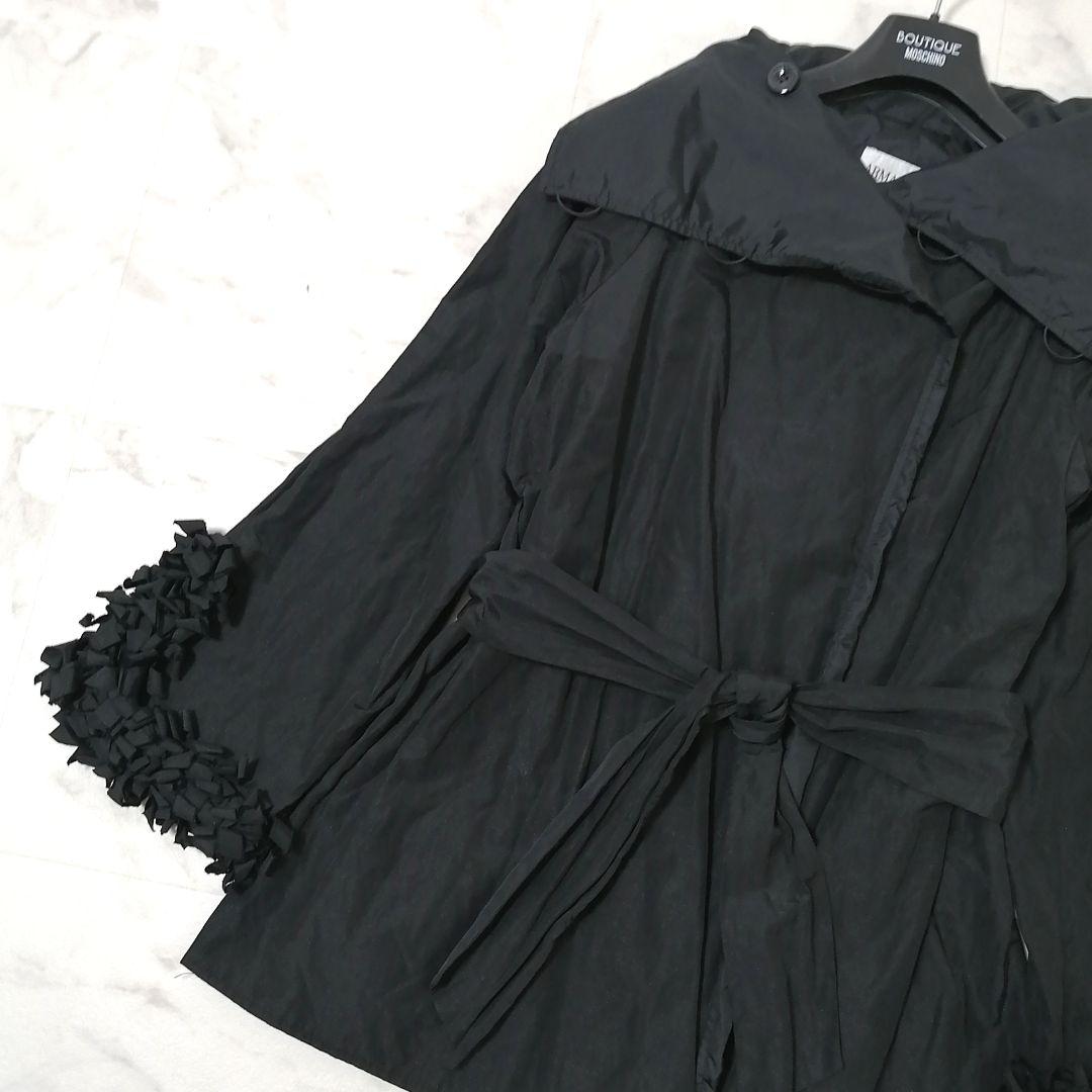 美品✨ アルマーニ コレッツォーニ　薄手 ジャケット　フリル　ベルト　42　黒