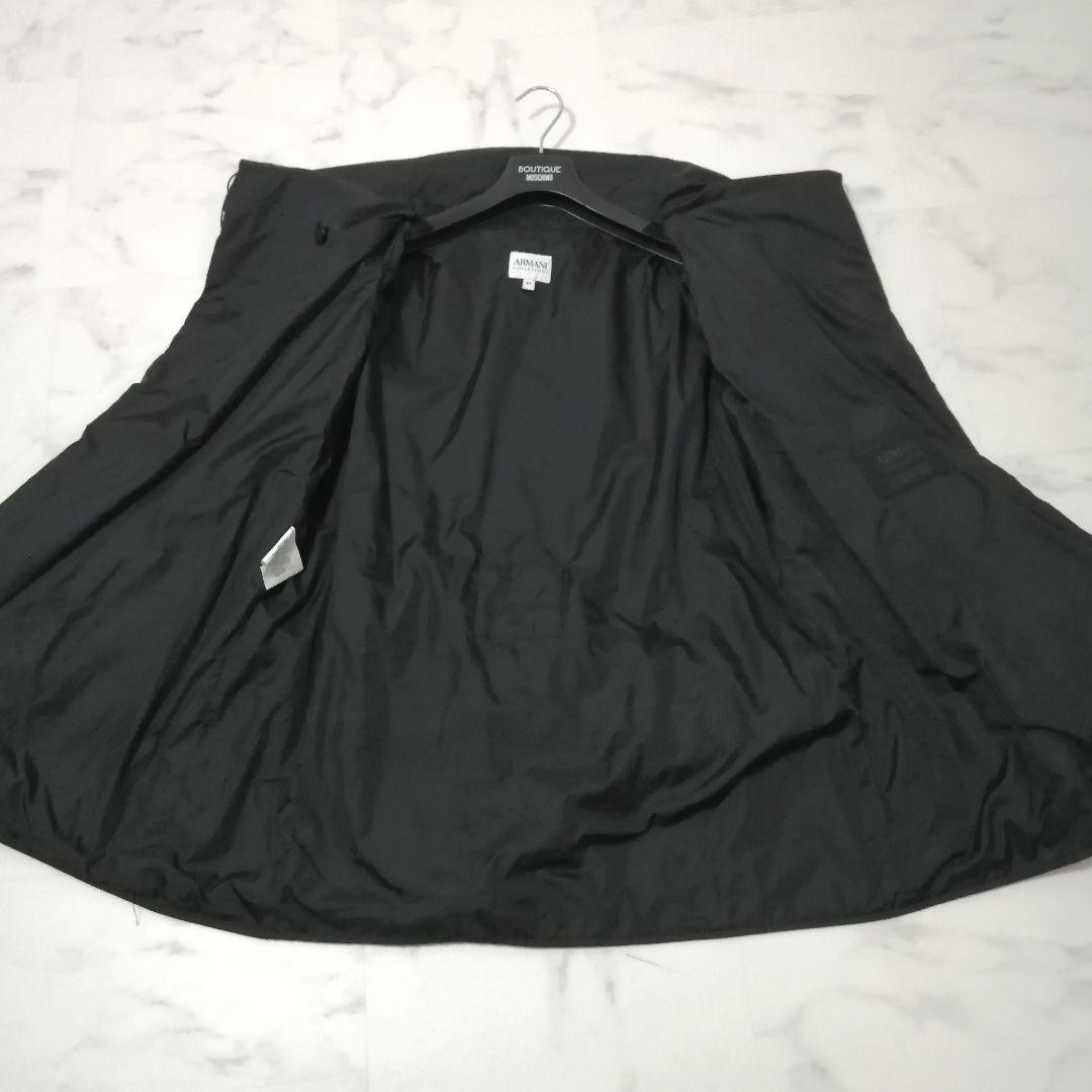 美品✨ アルマーニ コレッツォーニ　薄手 ジャケット　フリル　ベルト　42　黒