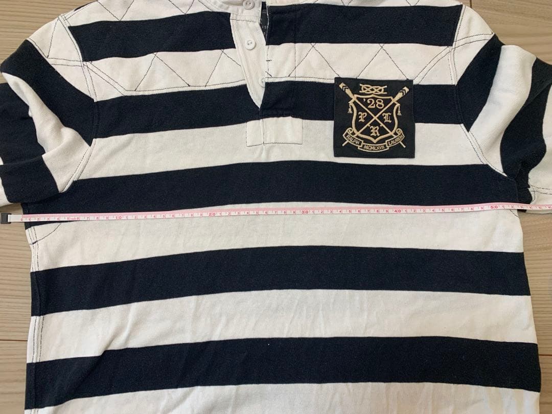 【寸法写真追加】Ralph Lauren ラガーシャツ 白黒ストライプ