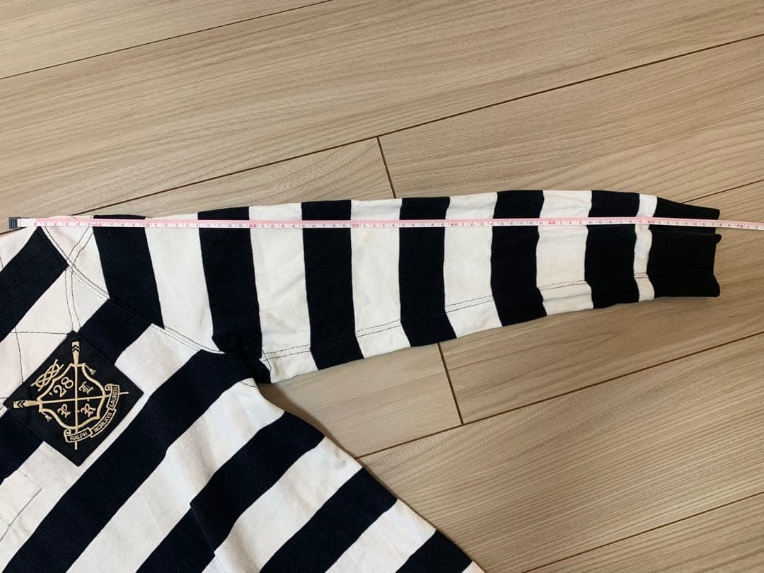 【寸法写真追加】Ralph Lauren ラガーシャツ 白黒ストライプ
