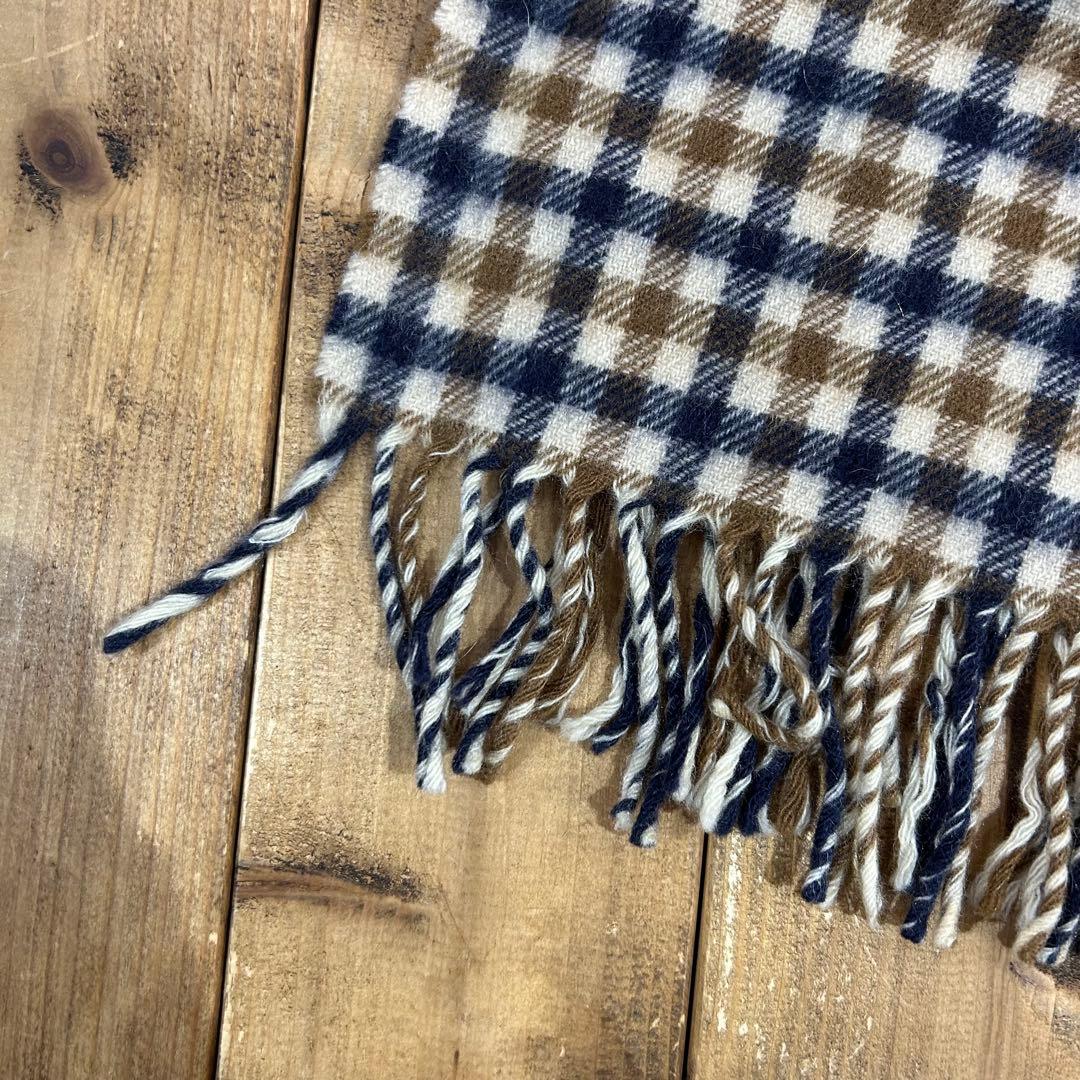 スコットランド製 Aquascutum クラブチェック カシミヤ マフラー