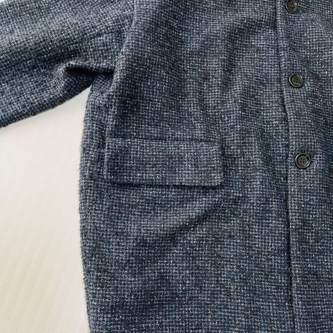 ユニヴァーサルティシュ アルパカ混 ノーカラー ツイード ジャケット 日本製