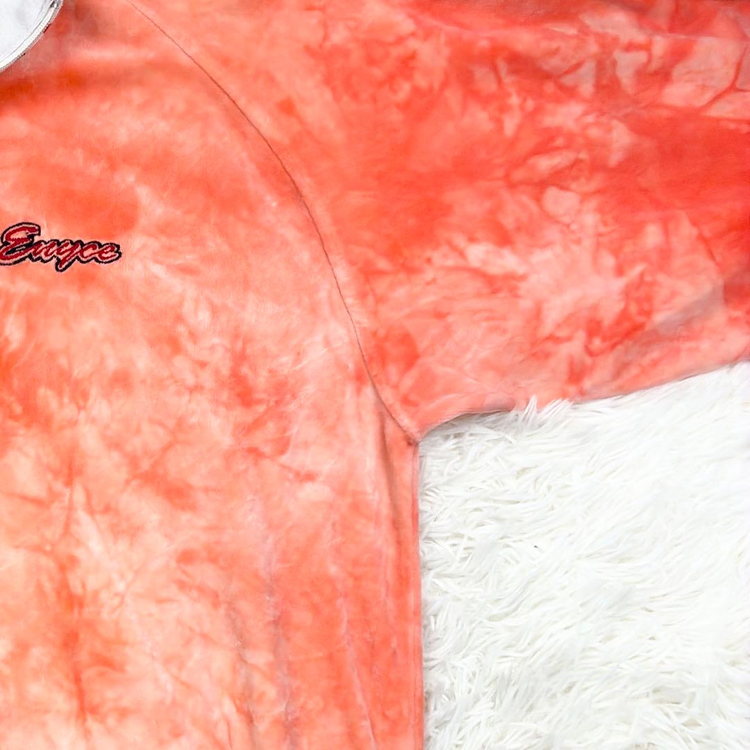 エニーチェ　ベロア　タイダイ　トラックトップ　ワンポイントロゴ　2XL　オレンジ