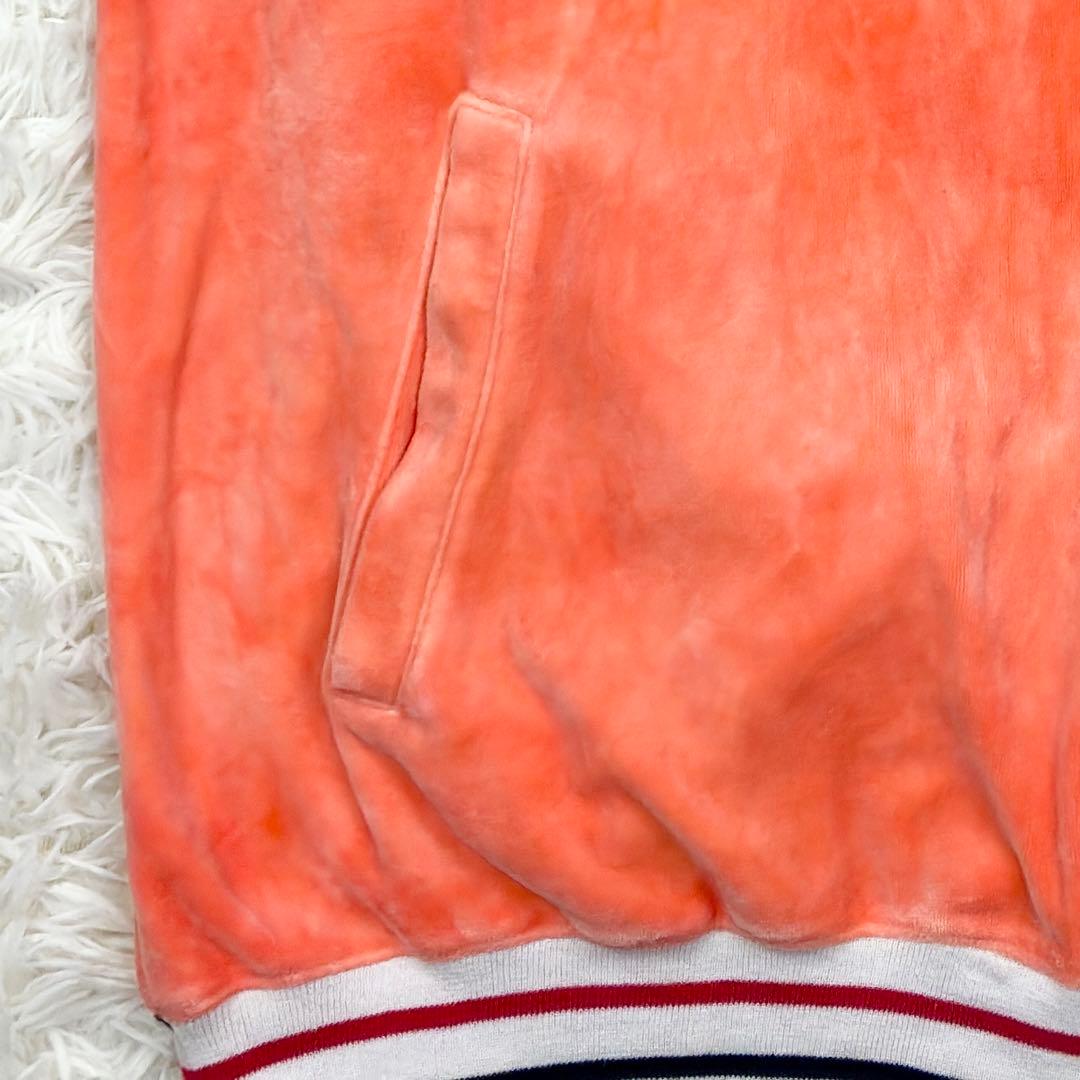 エニーチェ　ベロア　タイダイ　トラックトップ　ワンポイントロゴ　2XL　オレンジ