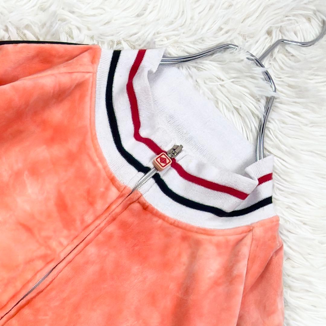 エニーチェ　ベロア　タイダイ　トラックトップ　ワンポイントロゴ　2XL　オレンジ