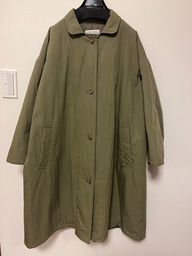 seven　キルティング 中綿 コート カーキ