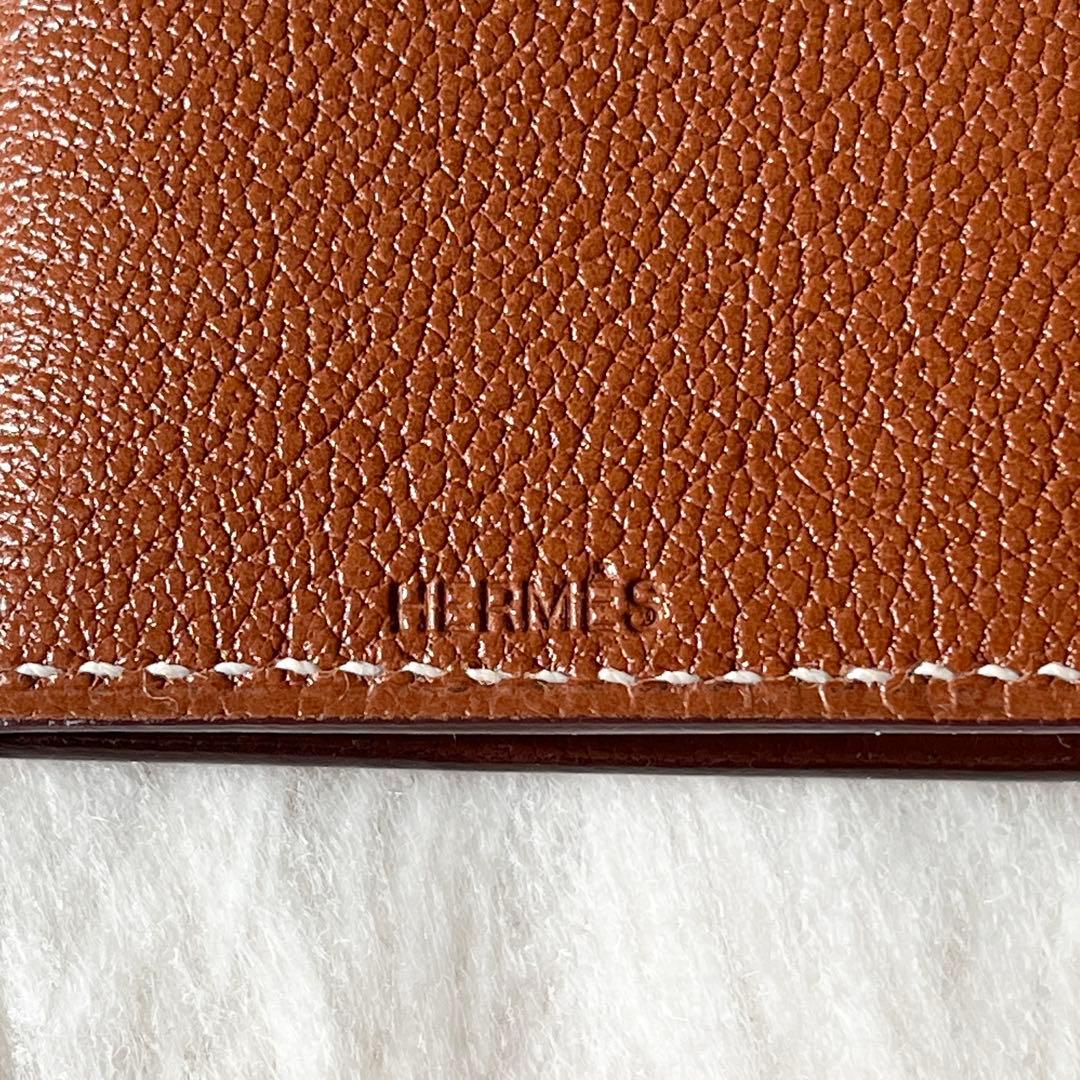 HERMES エルメス　ミニ フォトフレーム　クシュベル　ブラウン
