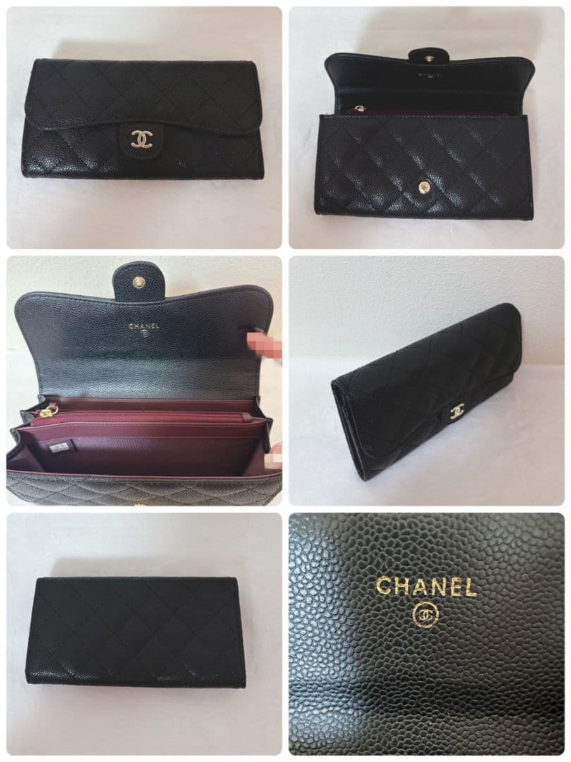 CHANEL ブラックレザー長財布 キルティングノベルティ商品非売品