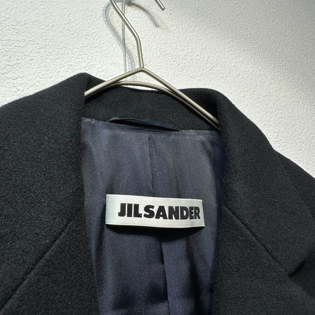 希少 美品 JIL SANDER ウール カシミヤ 変形 チェスターコート 36