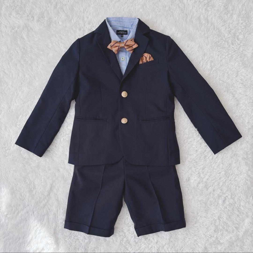 美品✨グリーンレーベル 120 スーツ /金ボタン 卒園式 入学式 5点セット