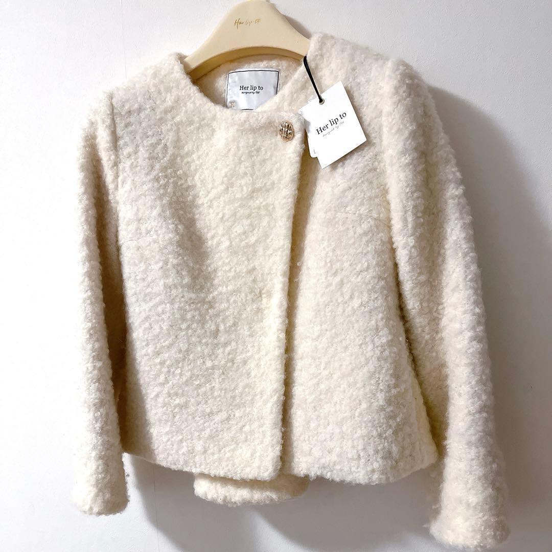 定価36000円Herlipto❤︎EliseBoucle Peplum Coat