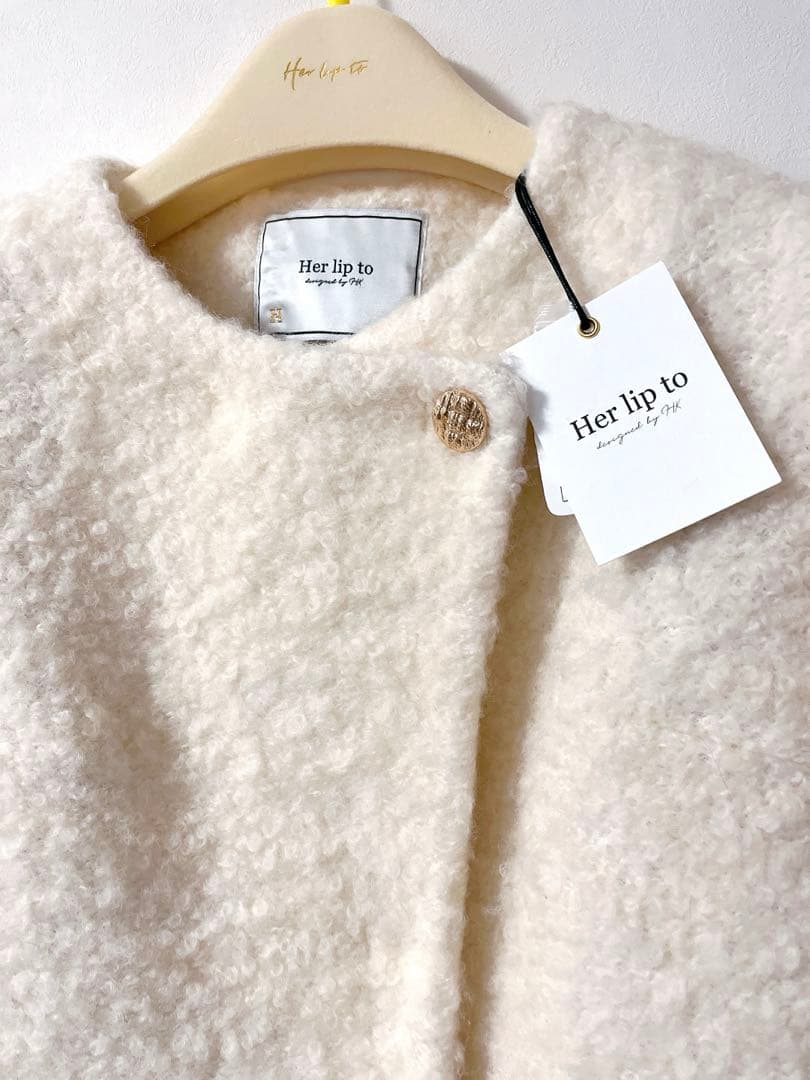 定価36000円Herlipto❤︎EliseBoucle Peplum Coat