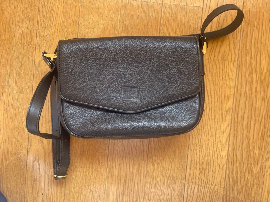 バーバリー レザー ショルダーバッグ ブラック ノバチェック 内側柄