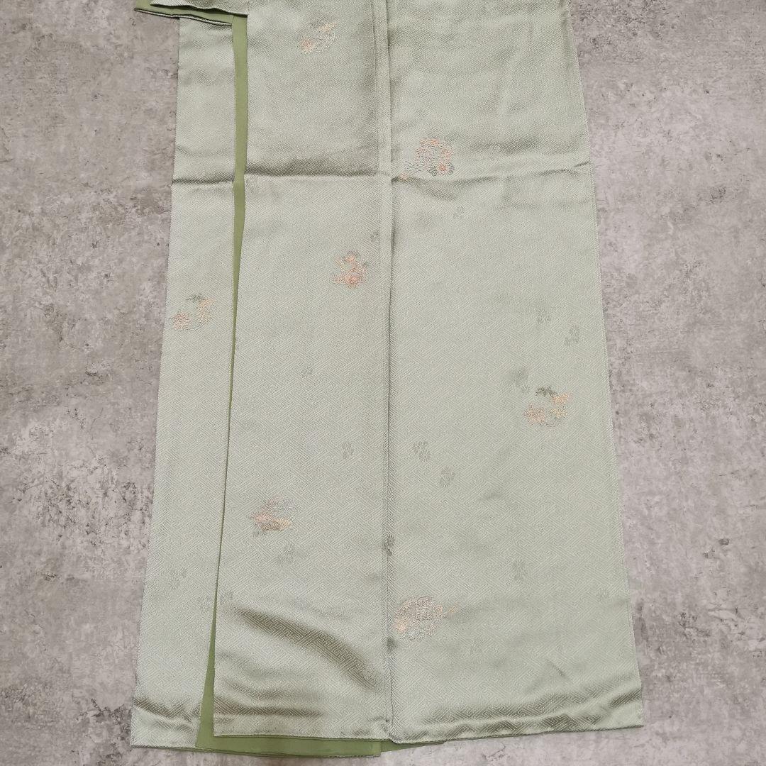 【相良刺繍】淡グリーンに相良刺繍 お役立ち付け下げ 紋意匠 地紋